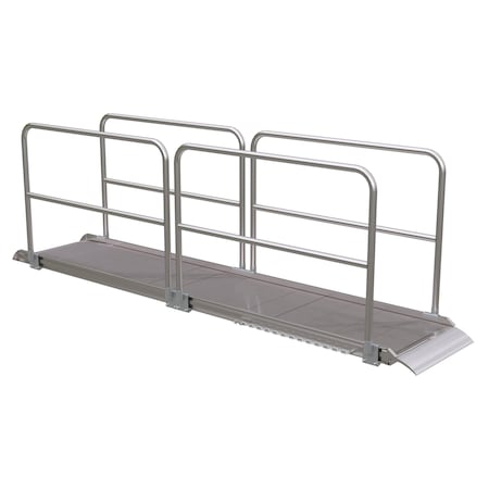 Vestil Alum. Walk Ramp w/Rail Overlap, 144 x 28" AWR-28-12A-HR